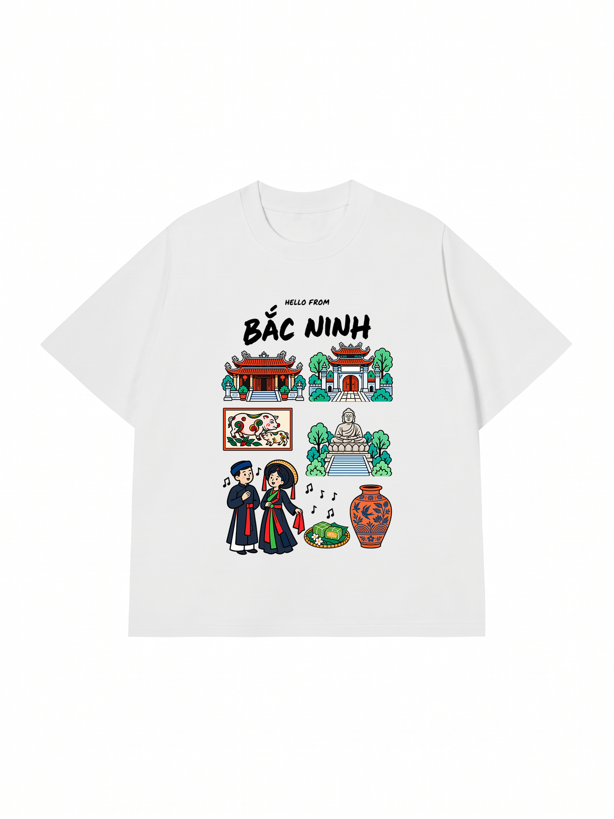 Áo Thun Relaxed Fit Hello From Bắc Ninh