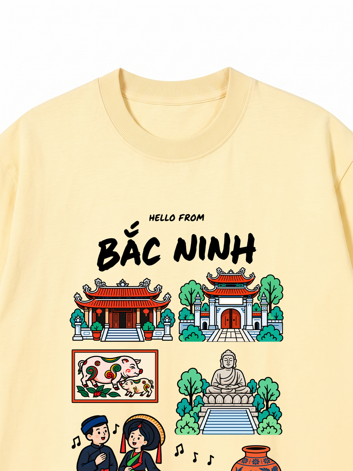 Áo Thun Relaxed Fit Hello From Bắc Ninh