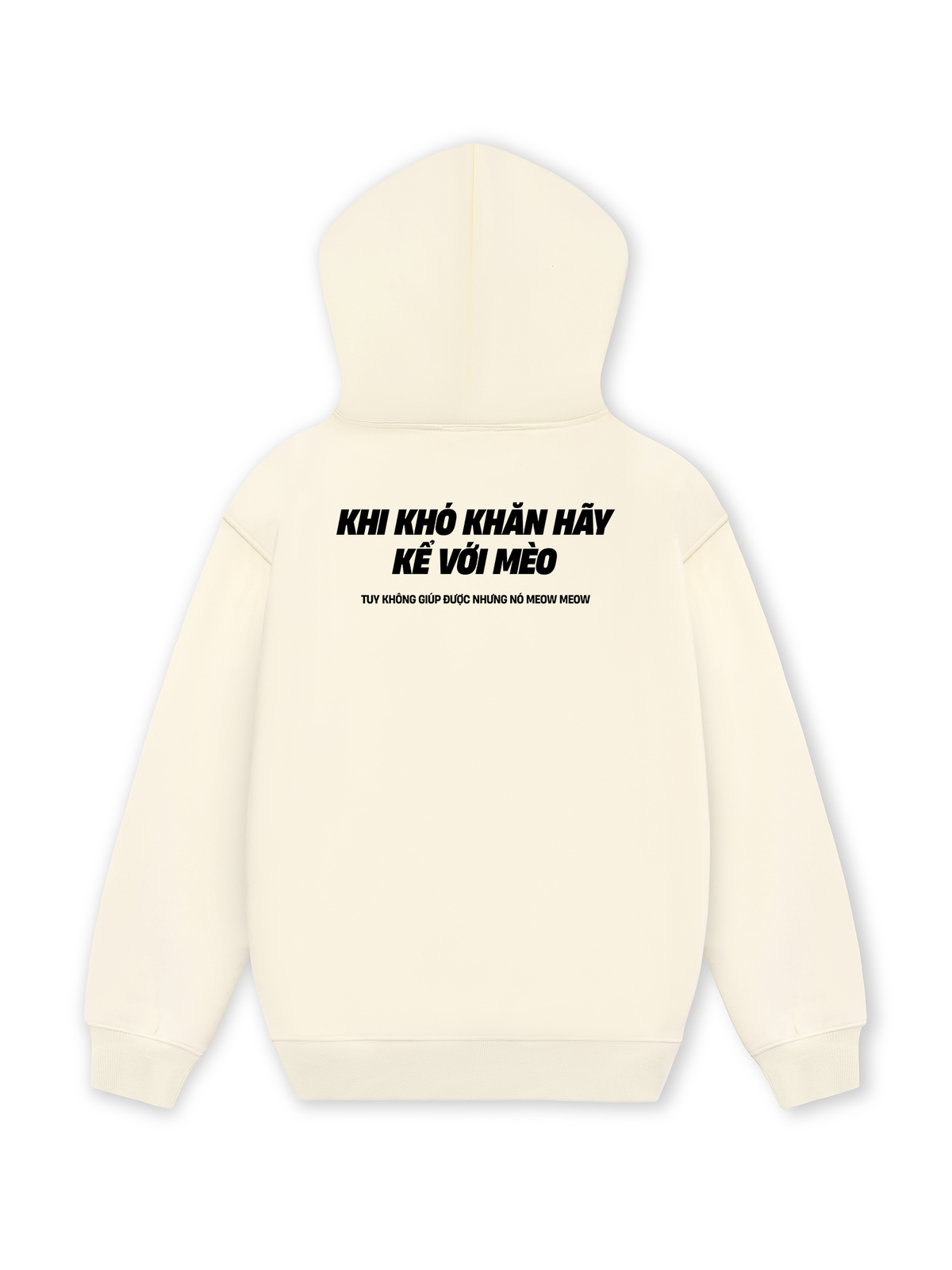 Áo Hoodie Nỉ Hai Da Khó Khăn Hãy Kể Với Mèo