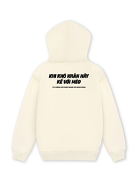 Áo Hoodie Nỉ Hai Da Khó Khăn Hãy Kể Với Mèo