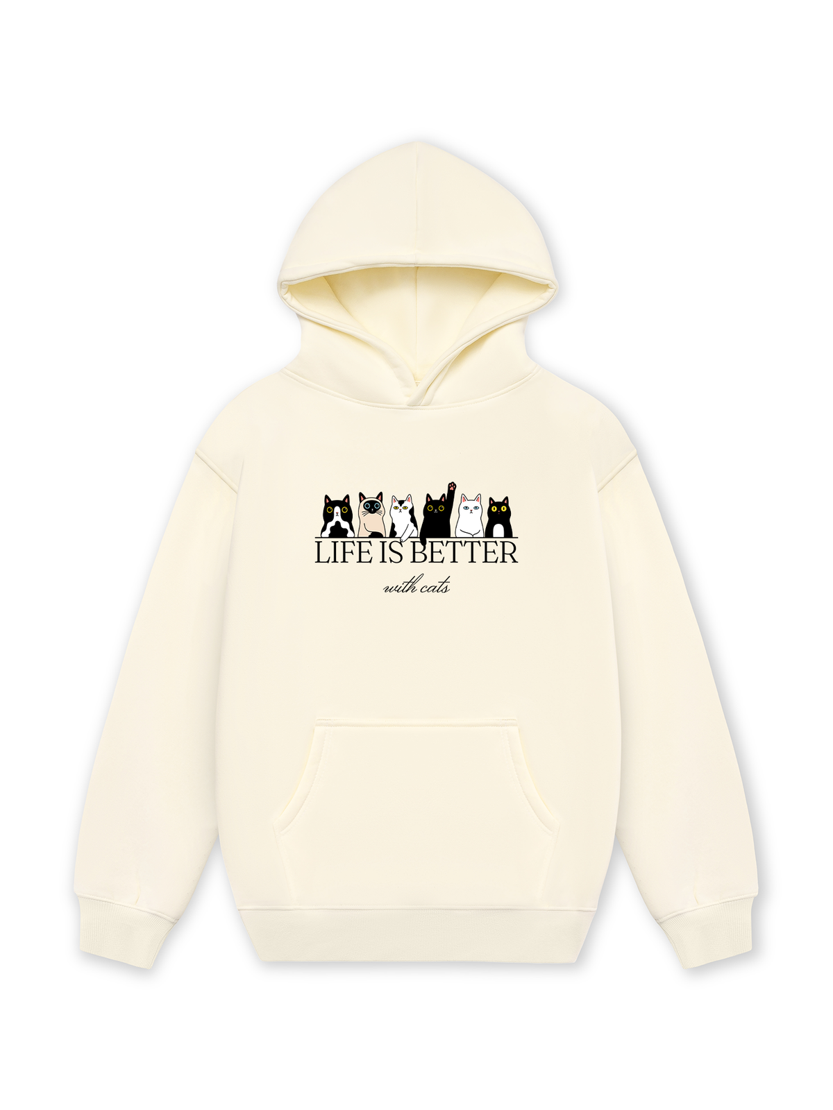 Áo Hoodie Nỉ Hai Da Life Is Better With Cats