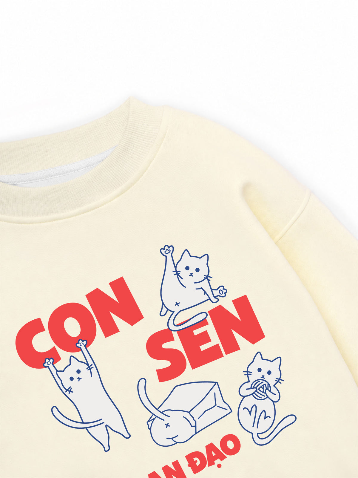 Áo Sweater Nỉ Hai Da Con Sen Ngoan Đạo Mèo