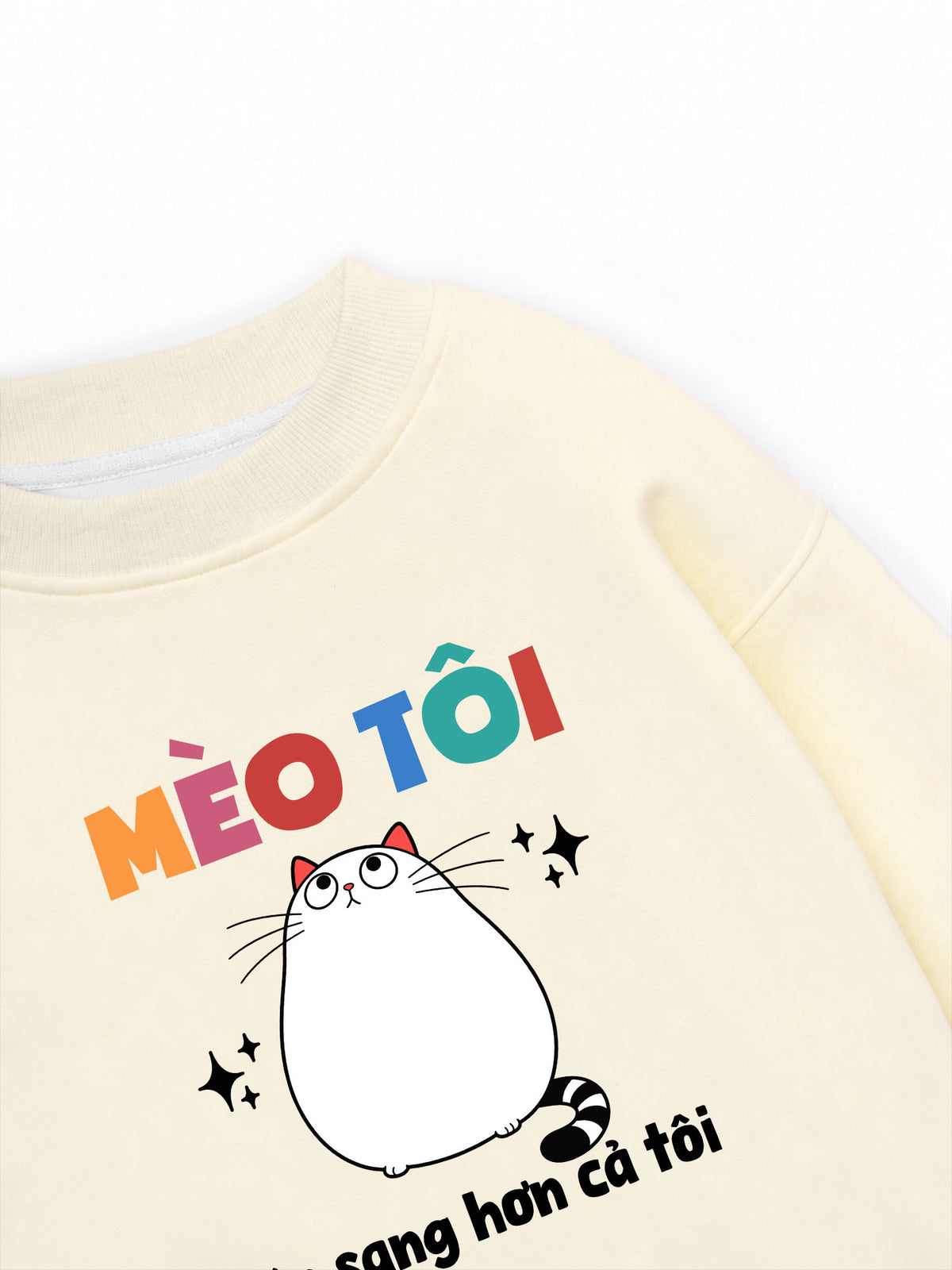 Áo Sweater Nỉ Hai Da Mèo Ăn Sang Hơn Tôi