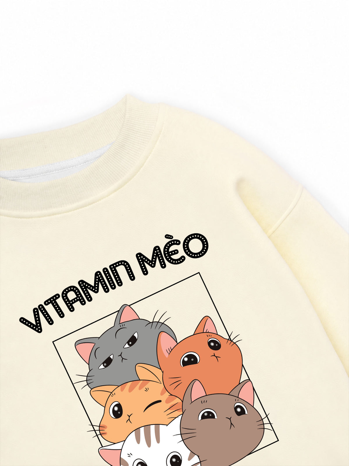 Áo Sweater Nỉ Hai Da Vitamin Mèo