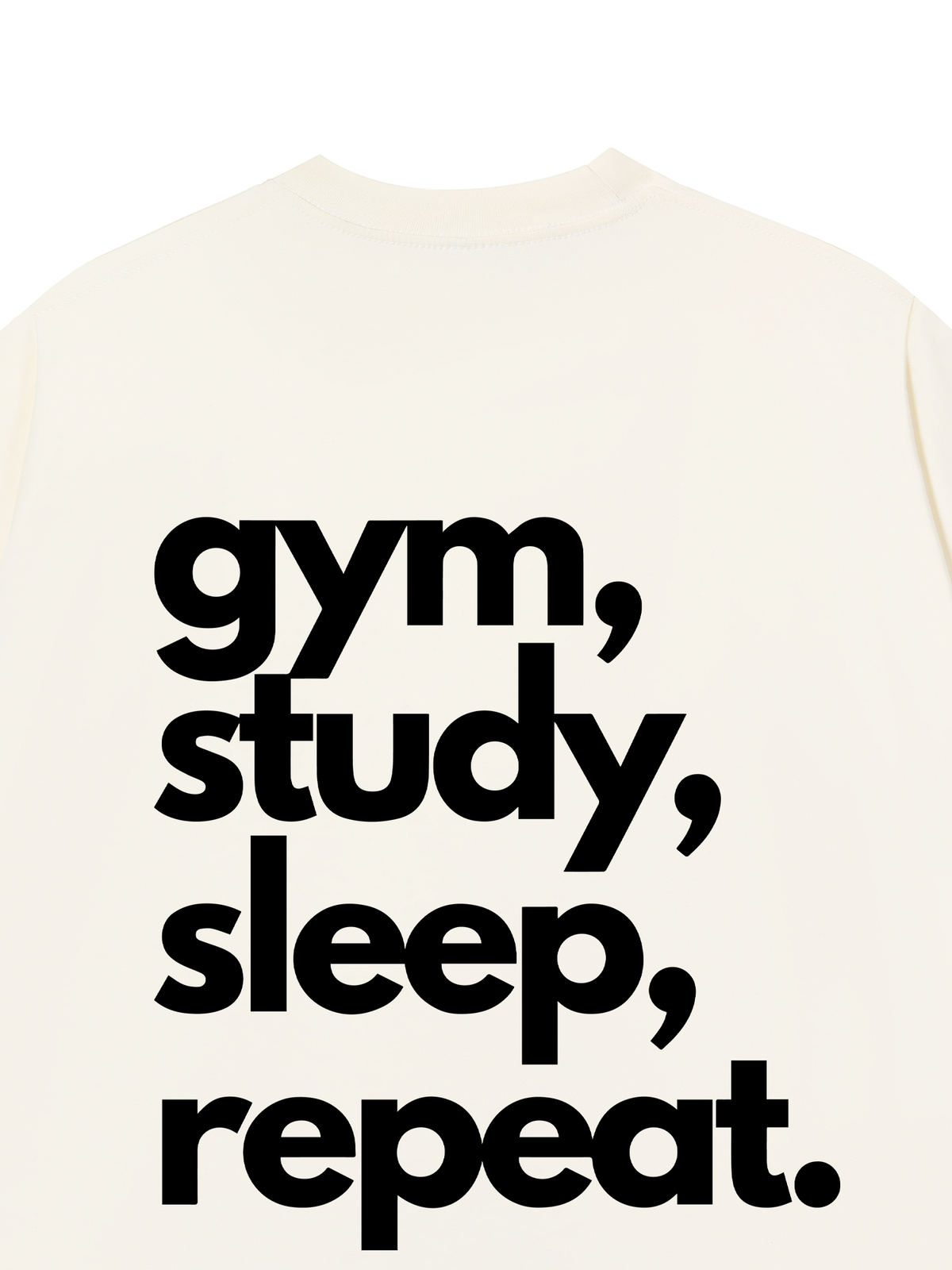 Áo Thun Relaxed Fit Gym Study Sleep Repeat