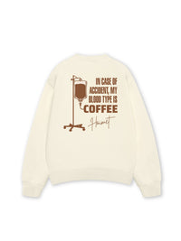 Áo Sweater Nỉ Hai Da  Blood Type Is Coffee
