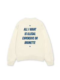 Áo Sweater Nỉ Hai Da  All I Want Is Illegal Expensive Or Brunette