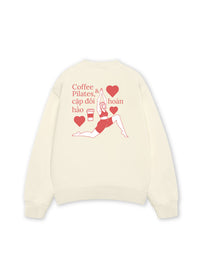 Áo Sweater Nỉ Hai Da Pilates & Coffee