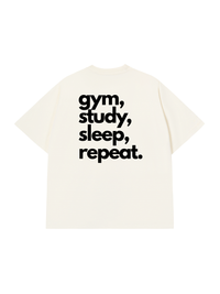 Áo Thun Relaxed Fit Gym Study Sleep Repeat