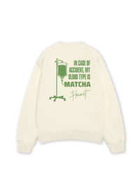 Áo Sweater Nỉ Hai Da Blood Type Is Matcha