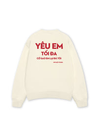 Áo Sweater Nỉ Hai Da Yêu Em Tối Đa
