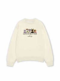 Áo Sweater Nỉ Hai Da  Life Is Better With Dogs