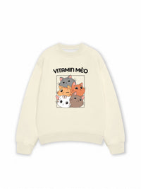 Áo Sweater Nỉ Hai Da Vitamin Mèo
