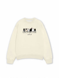 Áo Sweater Nỉ Hai Da Life Is Better With Cats