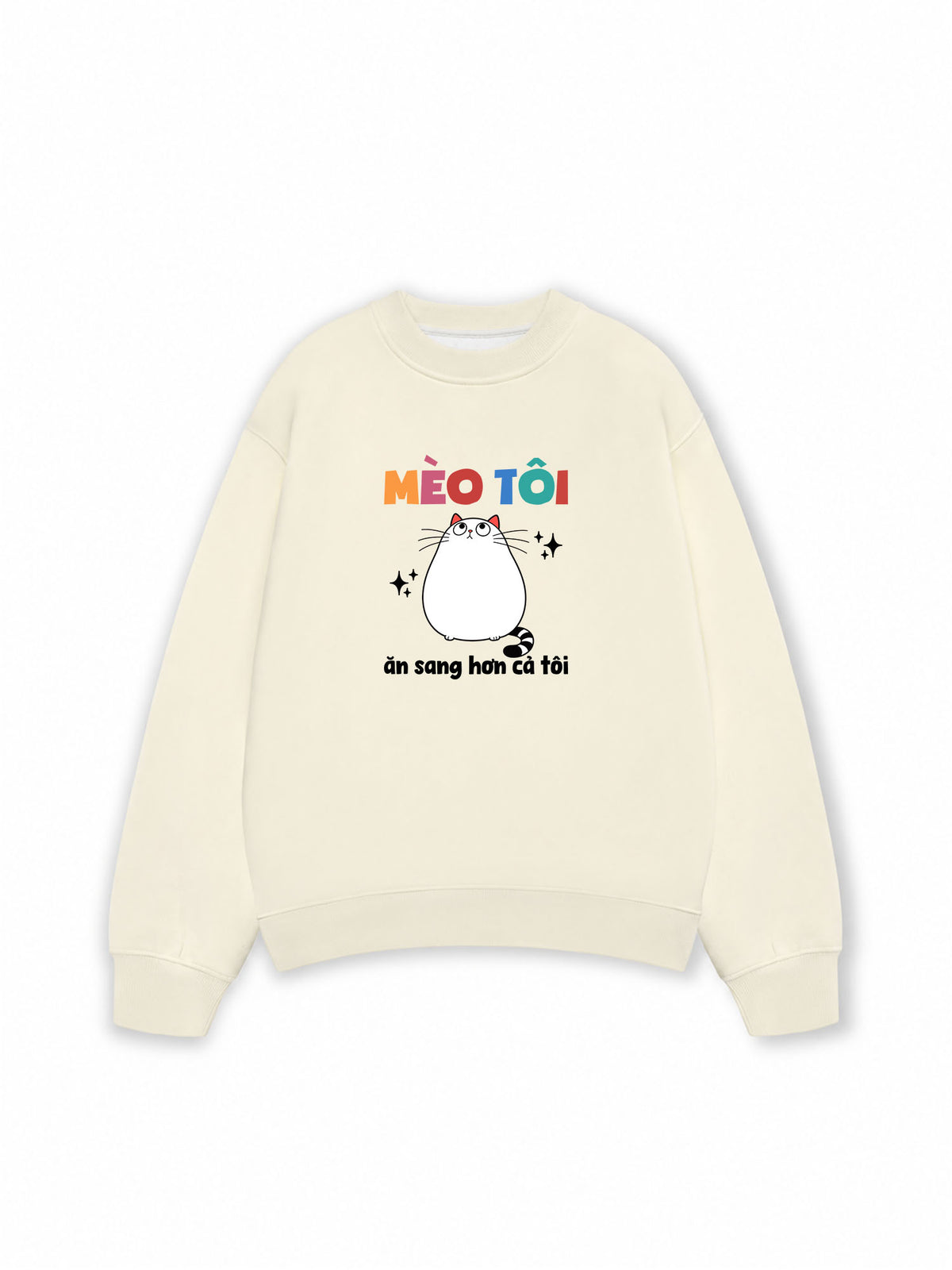 Áo Sweater Nỉ Hai Da Mèo Ăn Sang Hơn Tôi