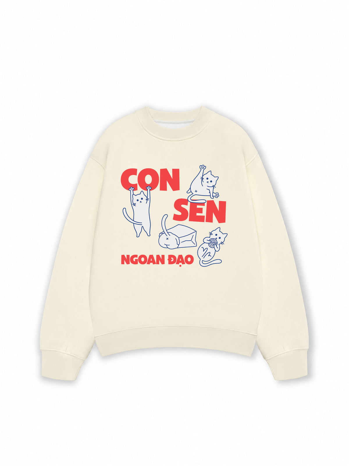 Áo Sweater Nỉ Hai Da Con Sen Ngoan Đạo Mèo