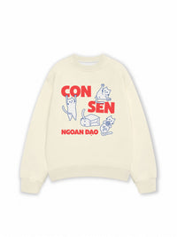 Áo Sweater Nỉ Hai Da Con Sen Ngoan Đạo Mèo
