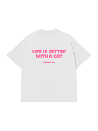 Áo Thun Relaxed Fit Life Is Better With A Cat