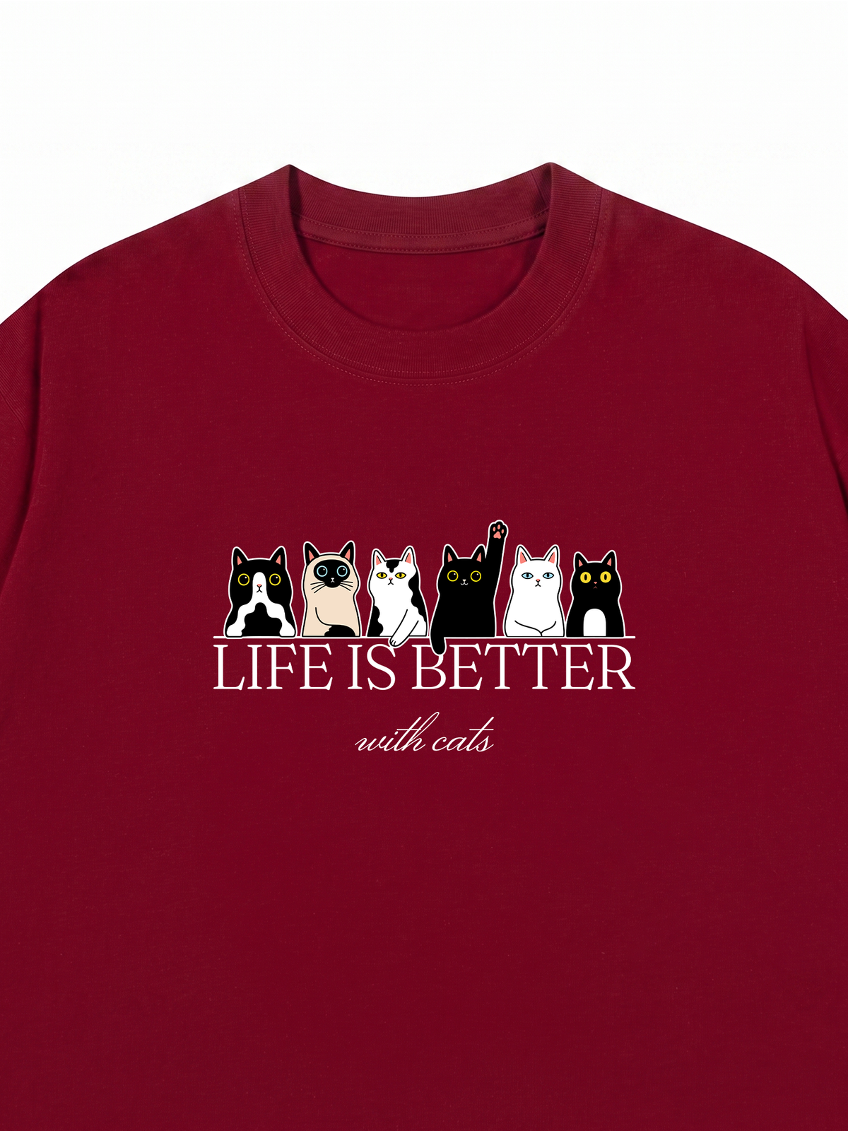 Áo Thun Relaxed Fit Life Is Better With Cats