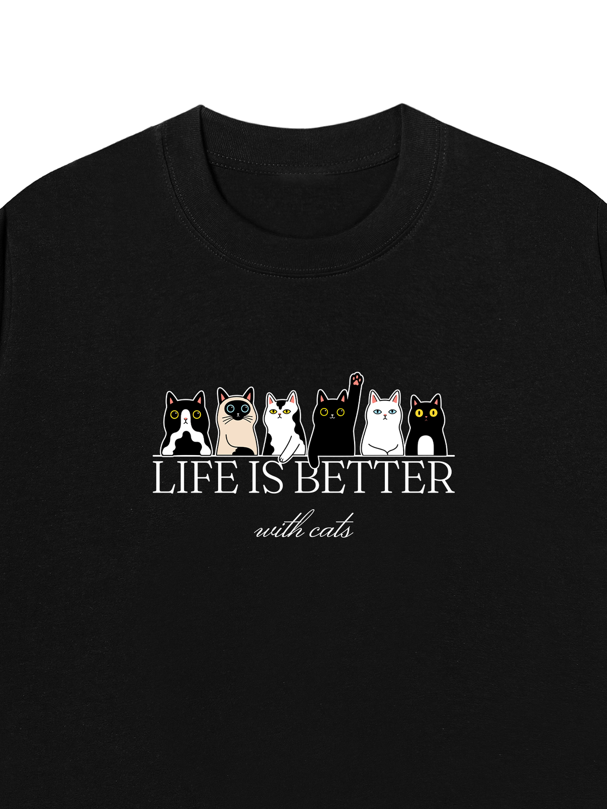 Áo Thun Relaxed Fit Life Is Better With Cats