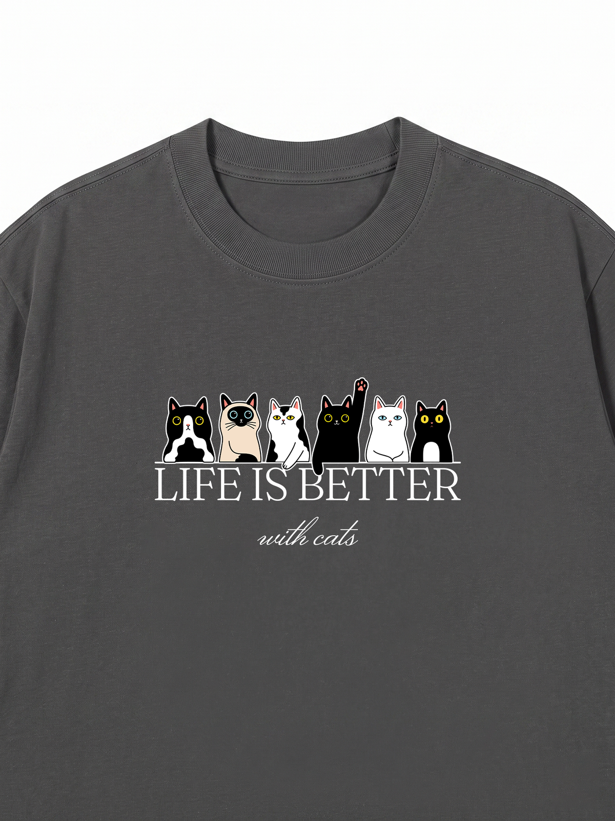 Áo Thun Relaxed Fit Life Is Better With Cats