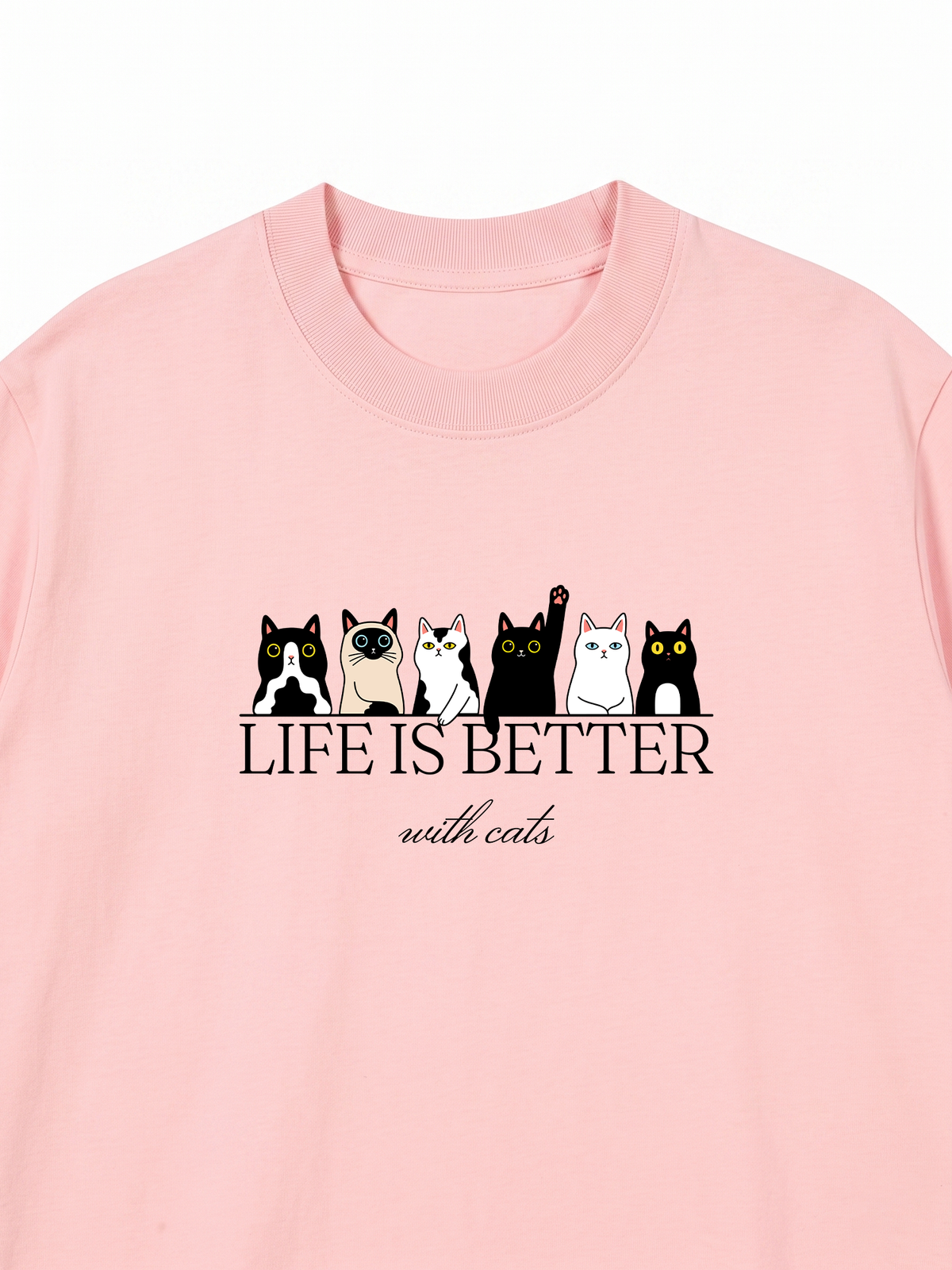Áo Thun Relaxed Fit Life Is Better With Cats