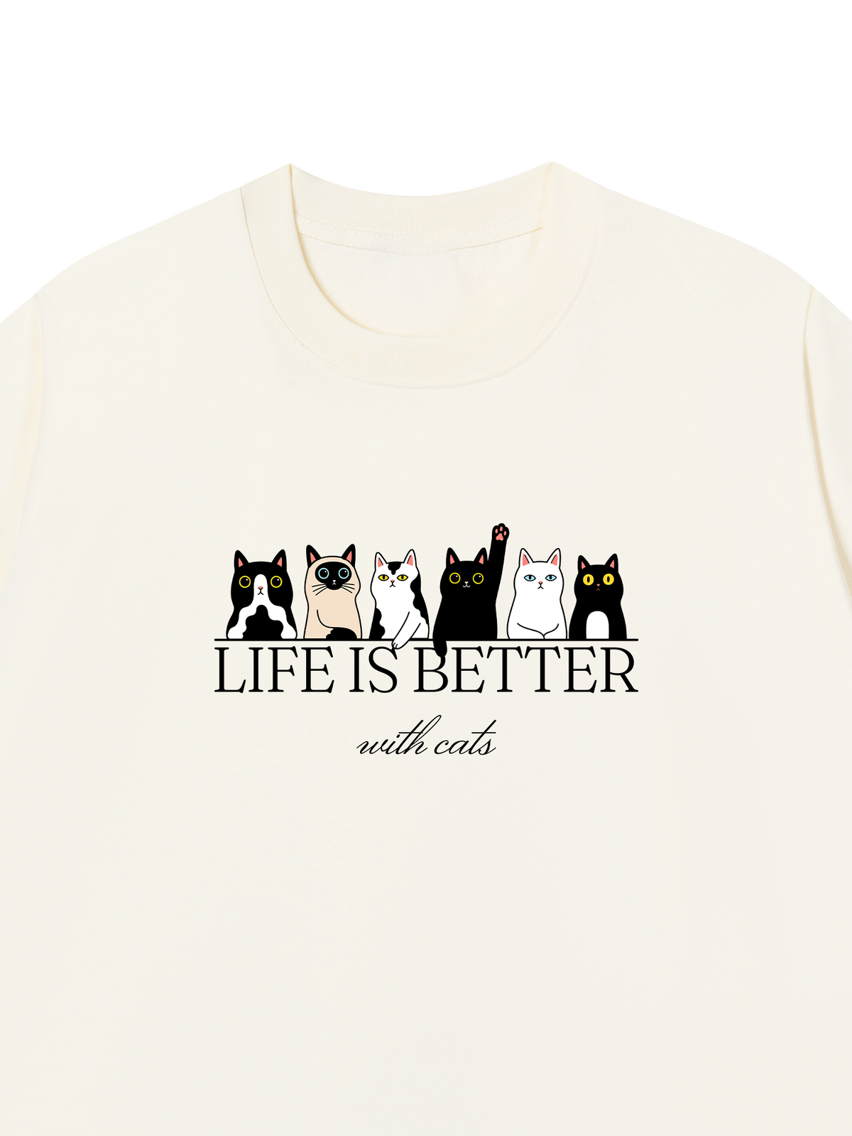 Áo Thun Relaxed Fit Life Is Better With Cats