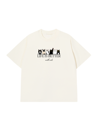 Áo Thun Relaxed Fit Life Is Better With Cats