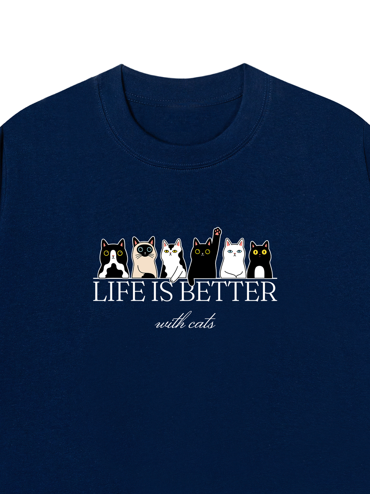 Áo Thun Relaxed Fit Life Is Better With Cats