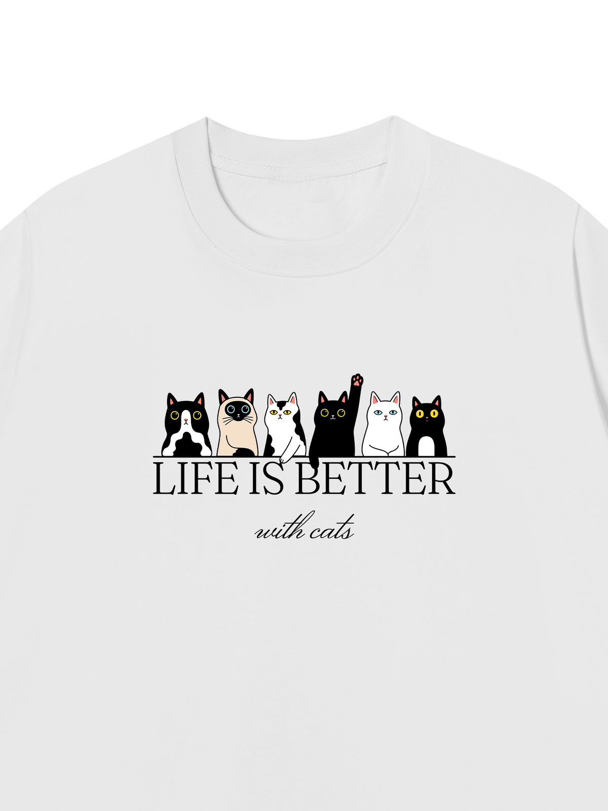 Áo Thun Relaxed Fit Life Is Better With Cats