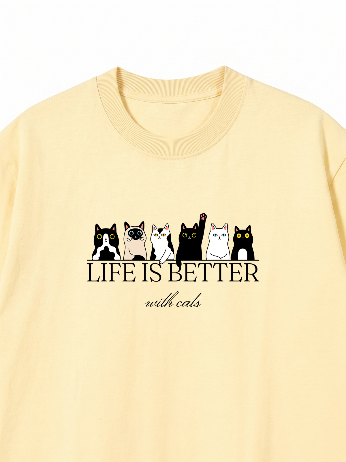 Áo Thun Relaxed Fit Life Is Better With Cats