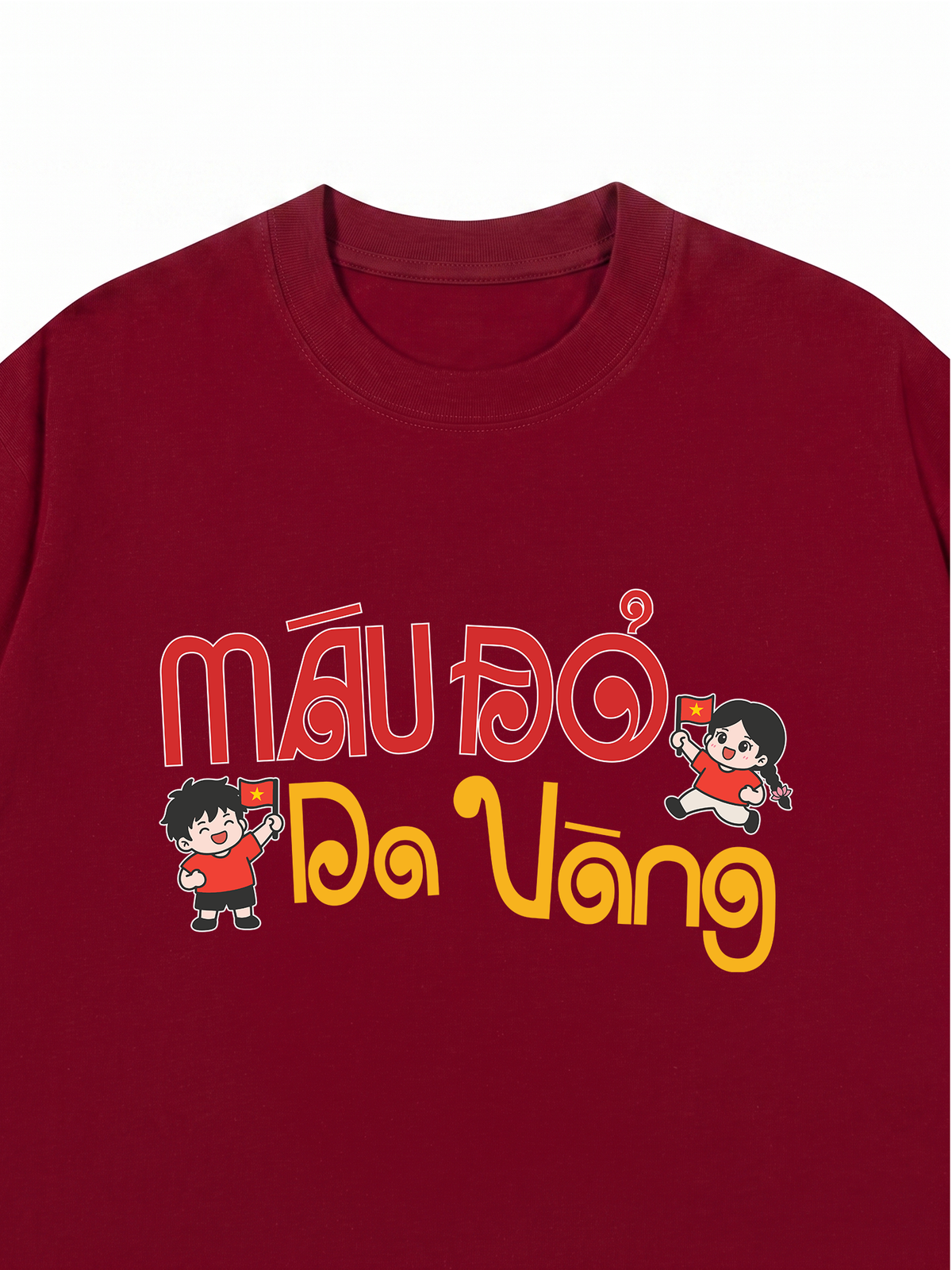 Áo Thun Relaxed Fit Máu Đỏ Da Vàng