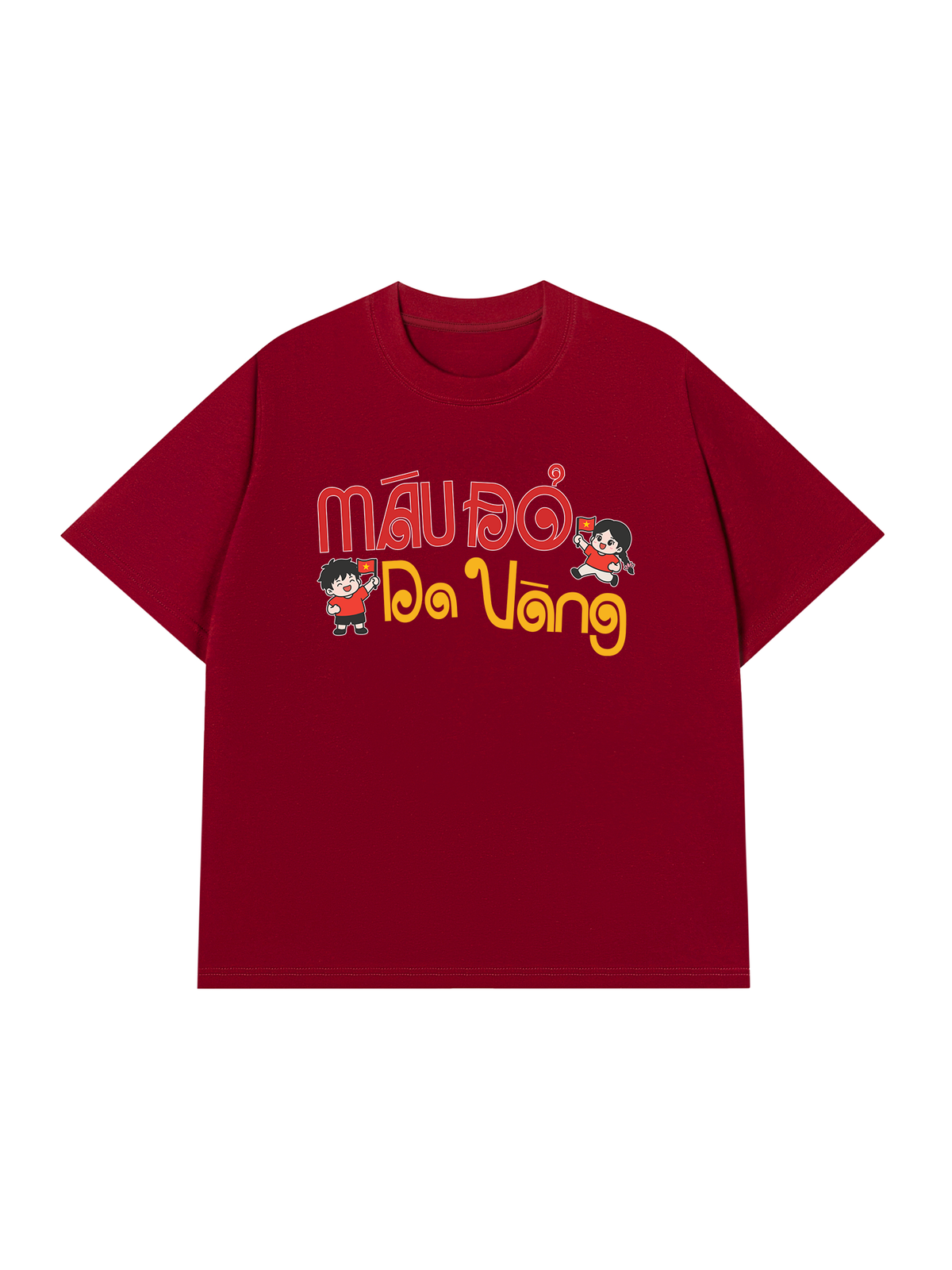 Áo Thun Relaxed Fit Máu Đỏ Da Vàng