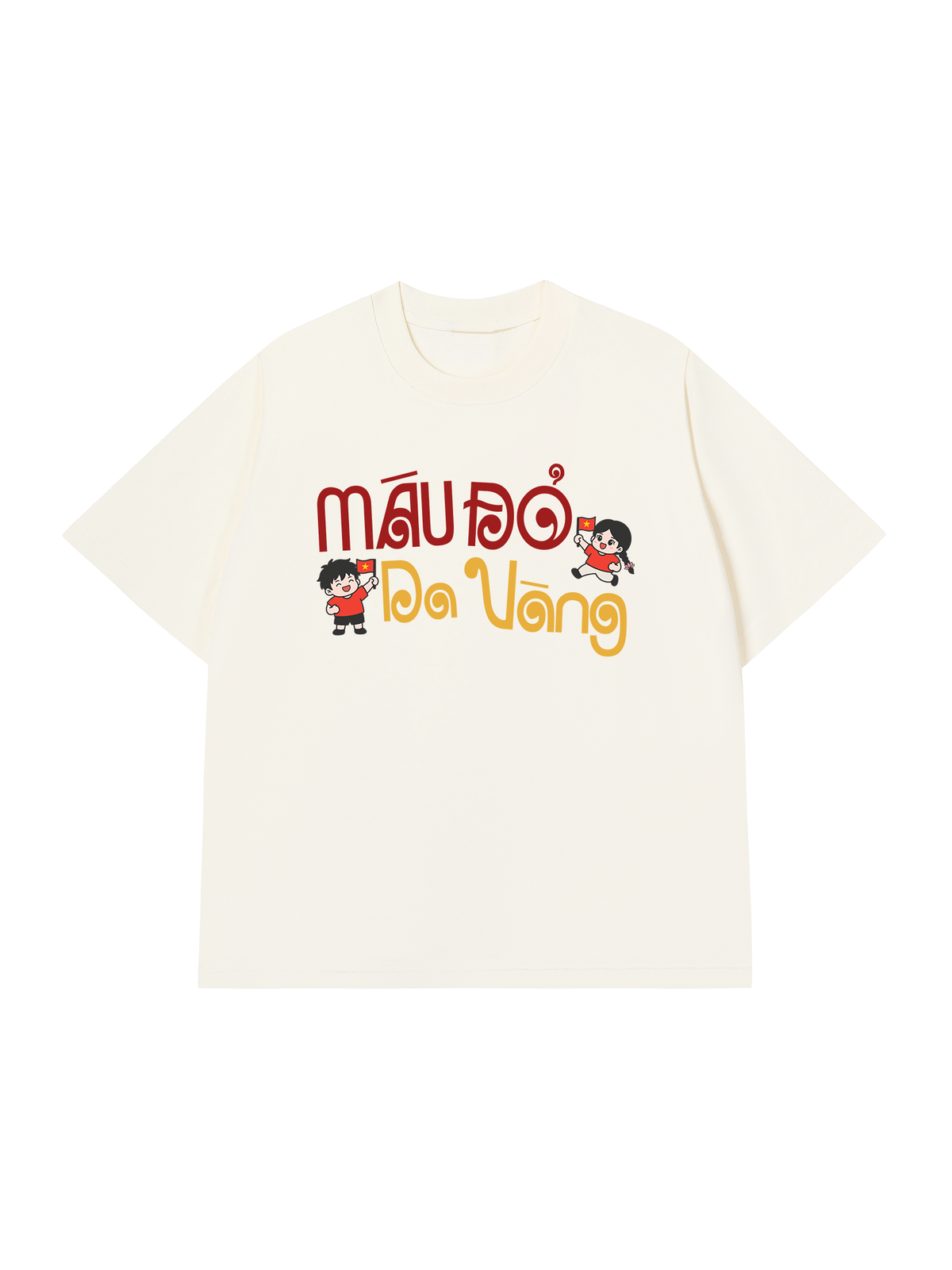 Áo Thun Relaxed Fit Máu Đỏ Da Vàng