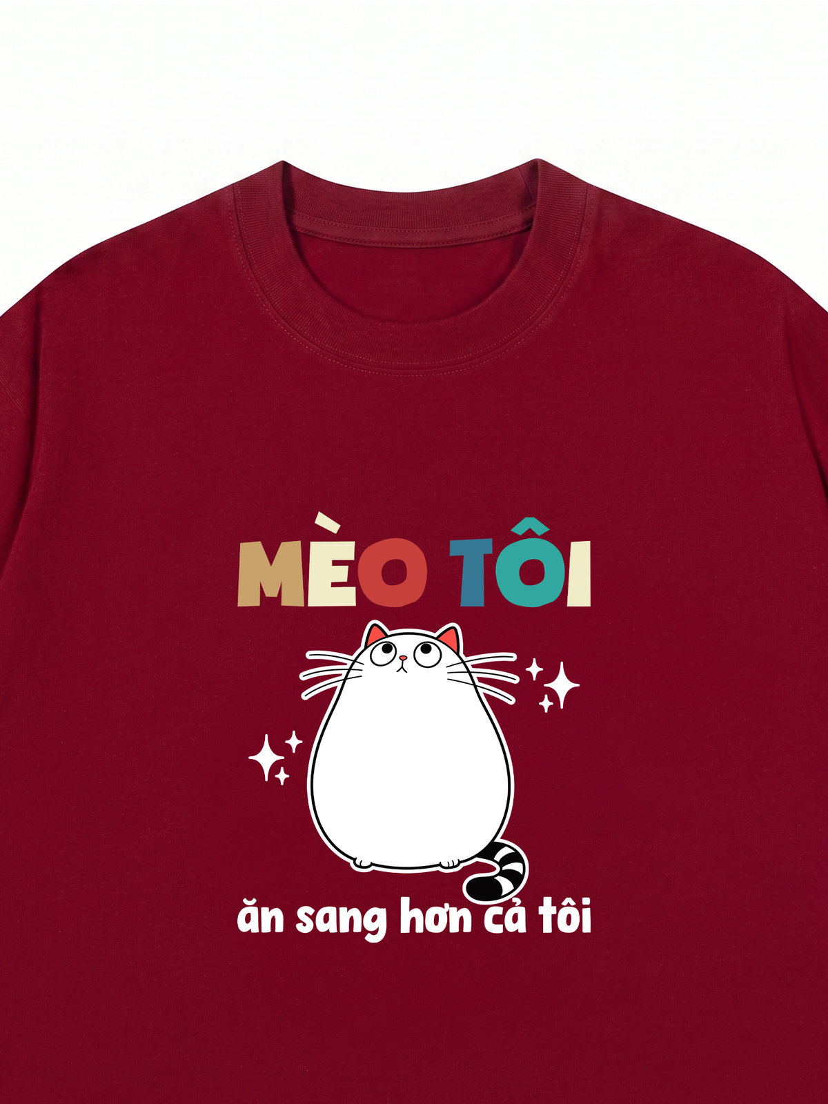 Áo Thun Relaxed Fit Mèo Ăn Sang Hơn Tôi