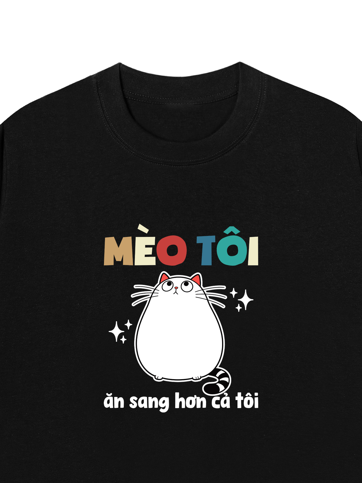 Áo Thun Relaxed Fit Mèo Ăn Sang Hơn Tôi