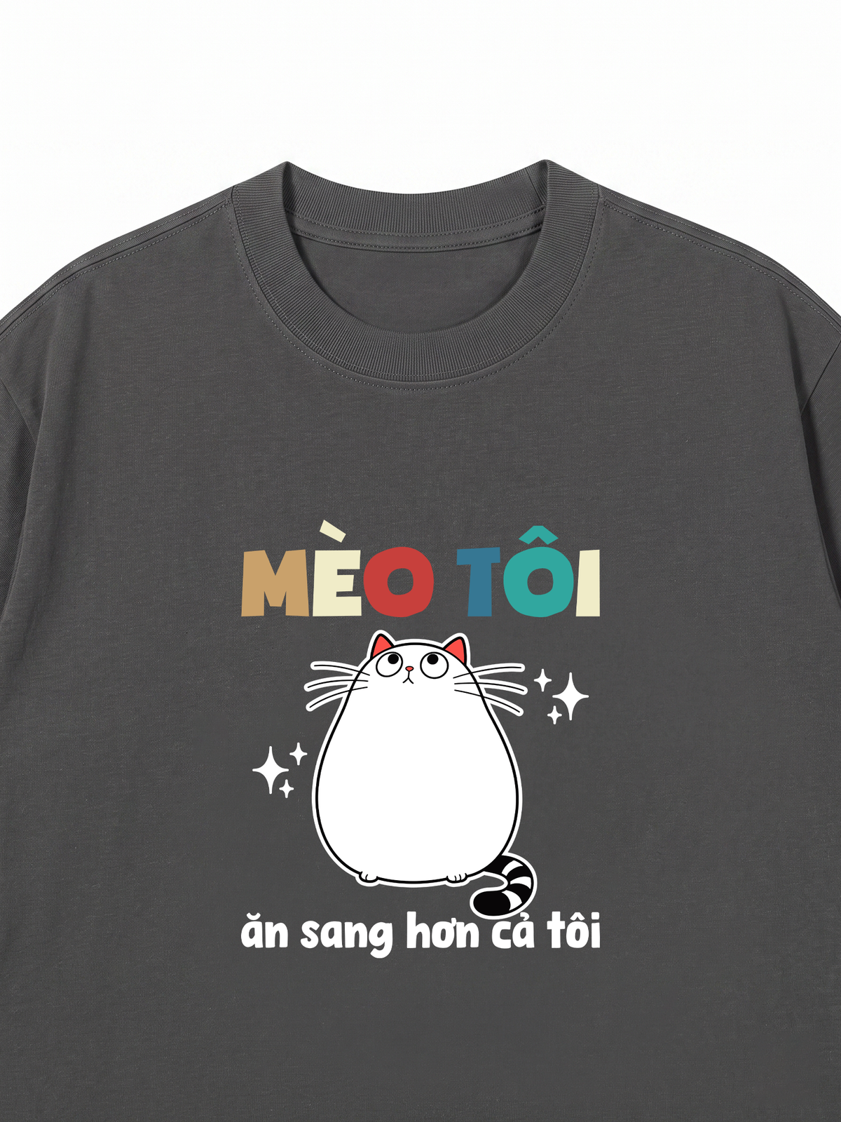Áo Thun Relaxed Fit Mèo Ăn Sang Hơn Tôi