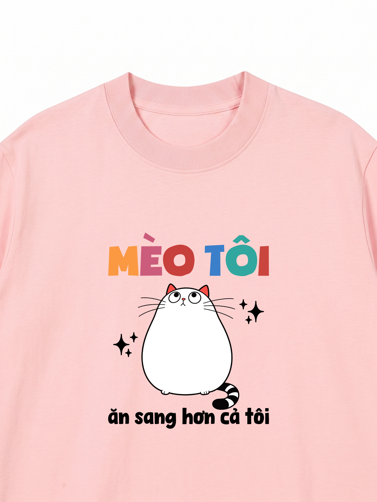Áo Thun Relaxed Fit Mèo Ăn Sang Hơn Tôi