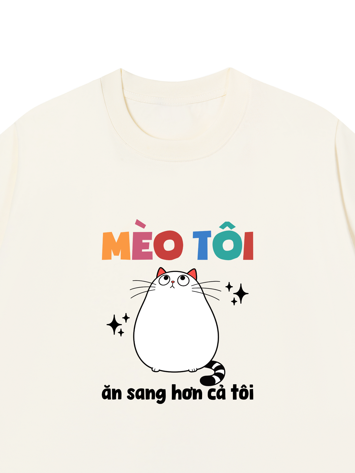 Áo Thun Relaxed Fit Mèo Ăn Sang Hơn Tôi