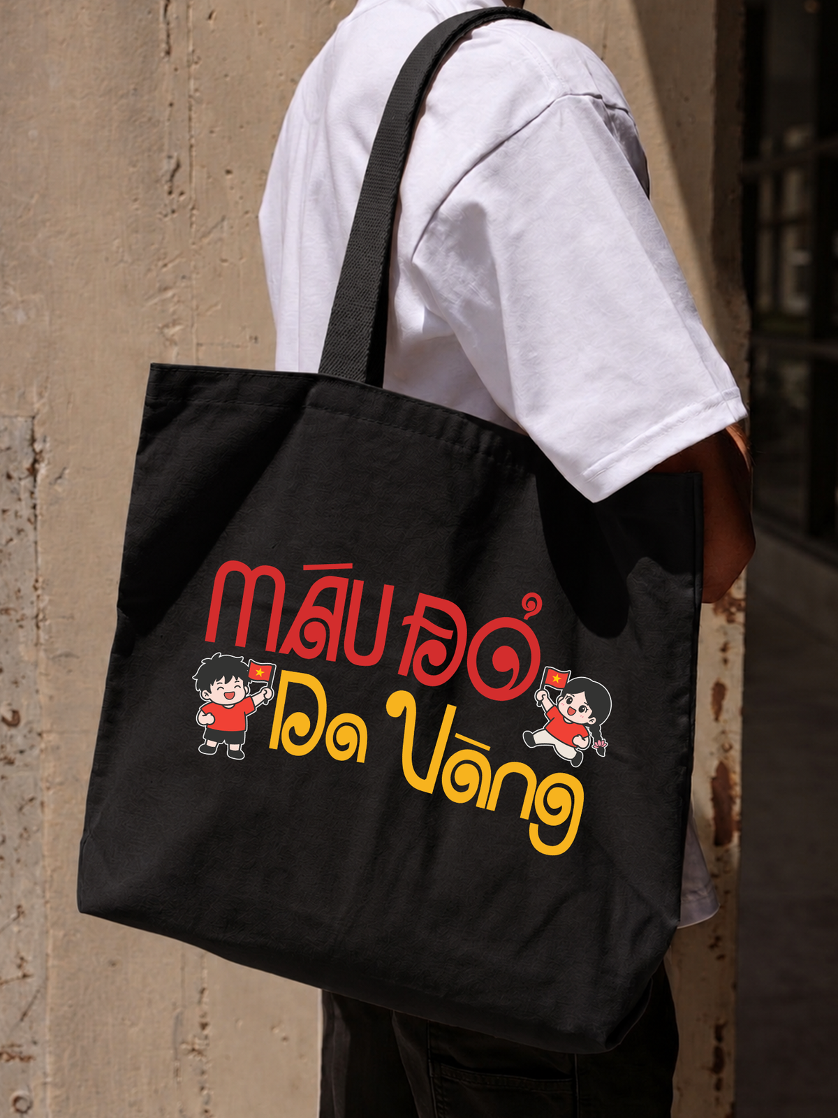 Túi Tote Máu Đỏ Da Vàng