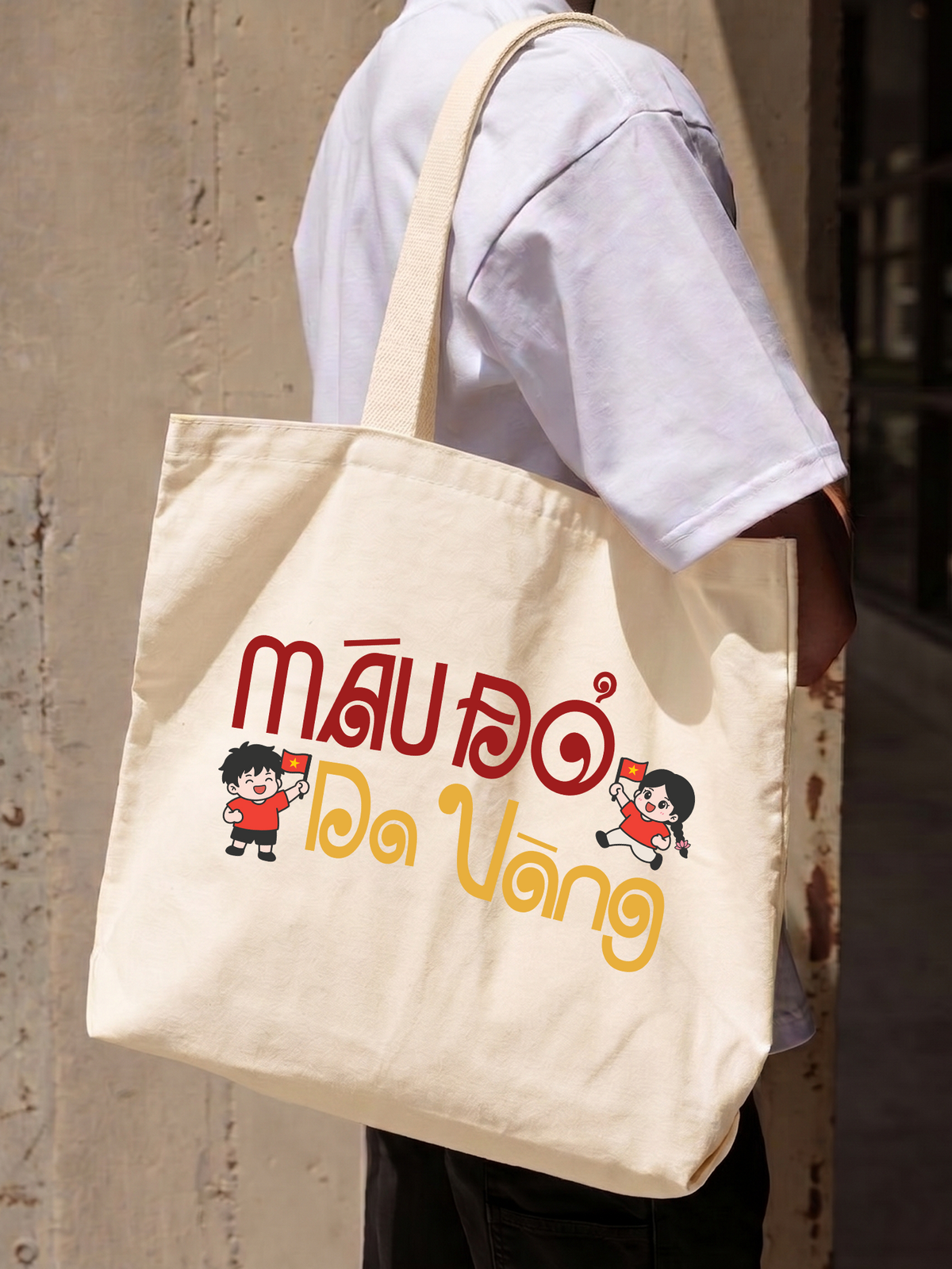 Túi Tote Máu Đỏ Da Vàng