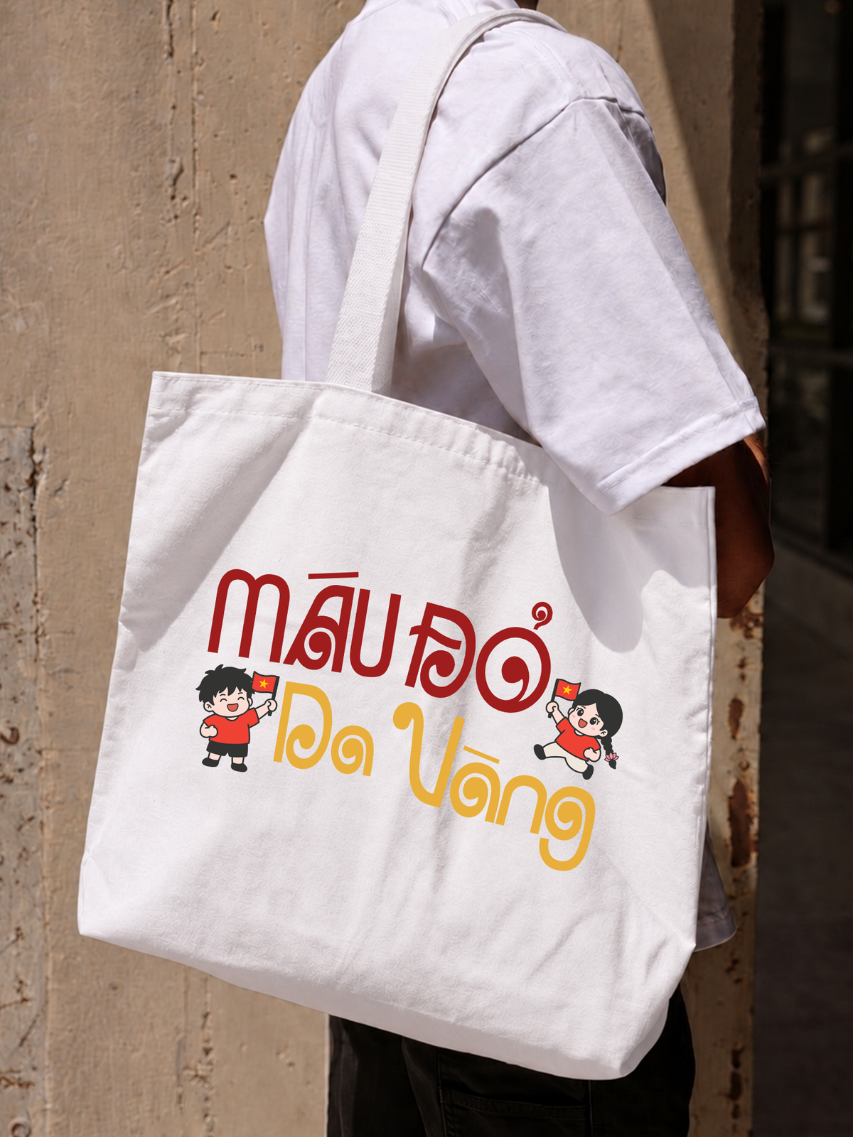 Túi Tote Máu Đỏ Da Vàng