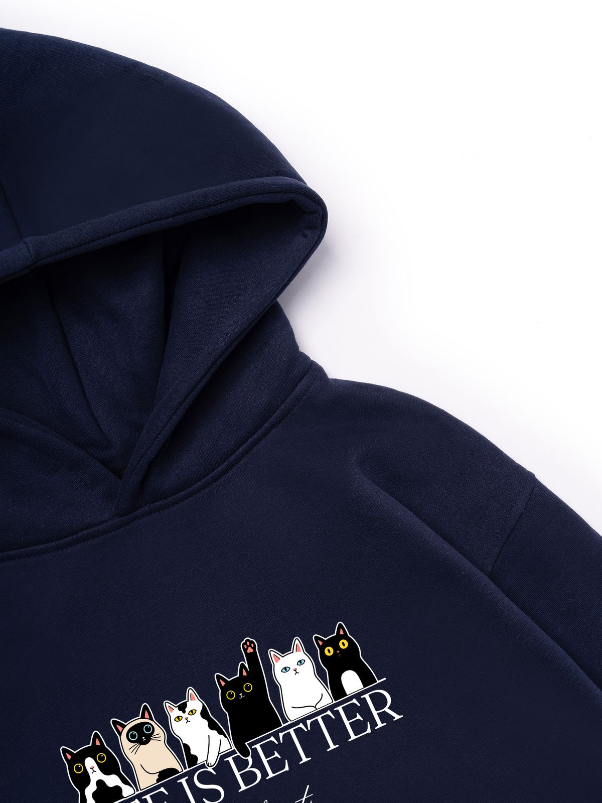 Áo Hoodie Nỉ Hai Da Life Is Better With Cats