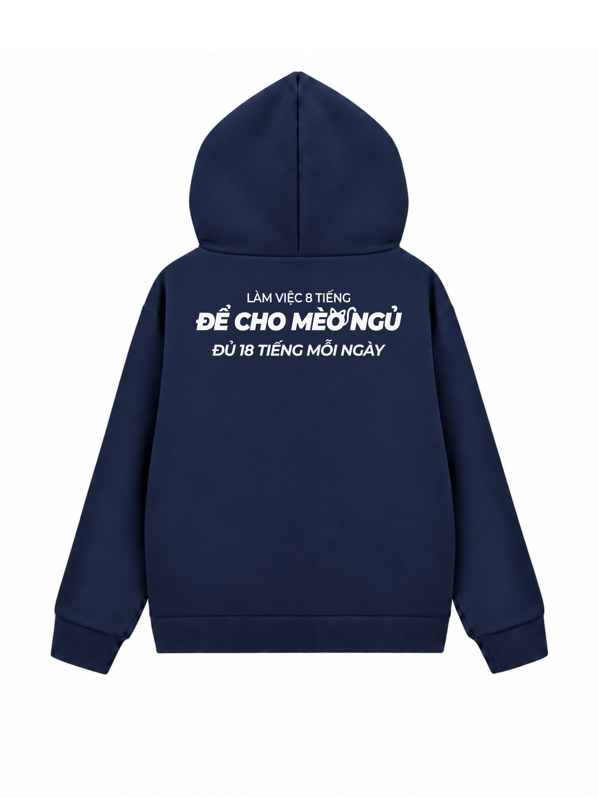 Áo Hoodie Zip Nỉ Hai Da Để Cho Mèo Ngủ