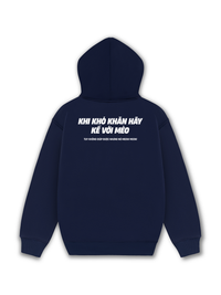 Áo Hoodie Nỉ Hai Da Khó Khăn Hãy Kể Với Mèo