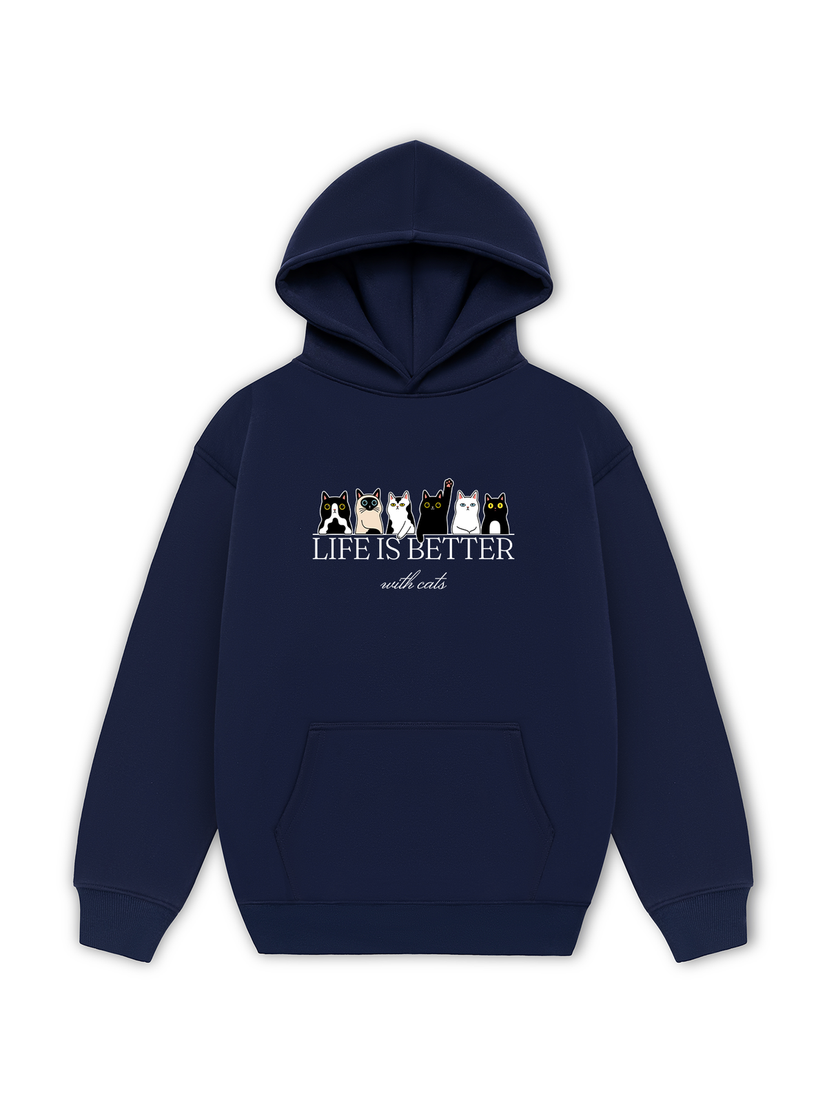 Áo Hoodie Nỉ Hai Da Life Is Better With Cats