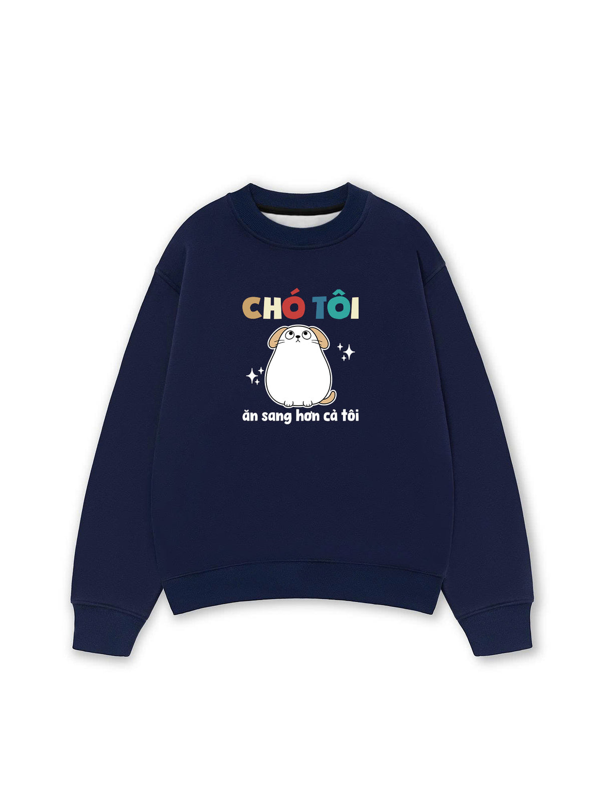 Áo Sweater Nỉ Hai Da Chó Ăn Sang Hơn Tôi