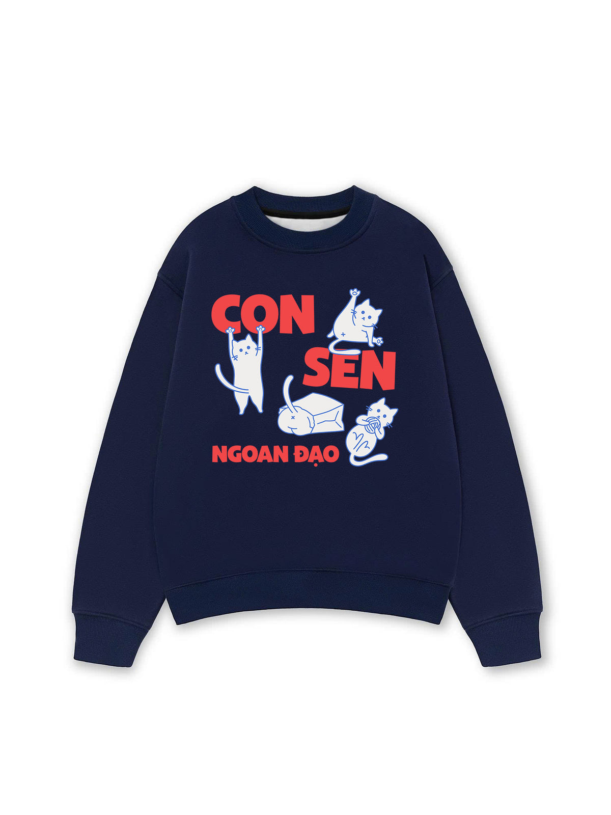 Áo Sweater Nỉ Hai Da Con Sen Ngoan Đạo Mèo