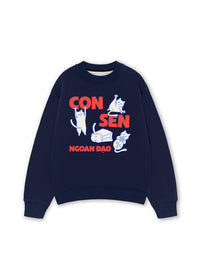 Áo Sweater Nỉ Hai Da Con Sen Ngoan Đạo Mèo