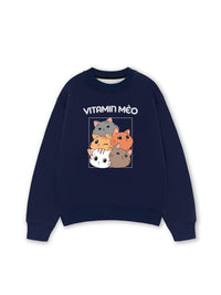 Áo Sweater Nỉ Hai Da Vitamin Mèo